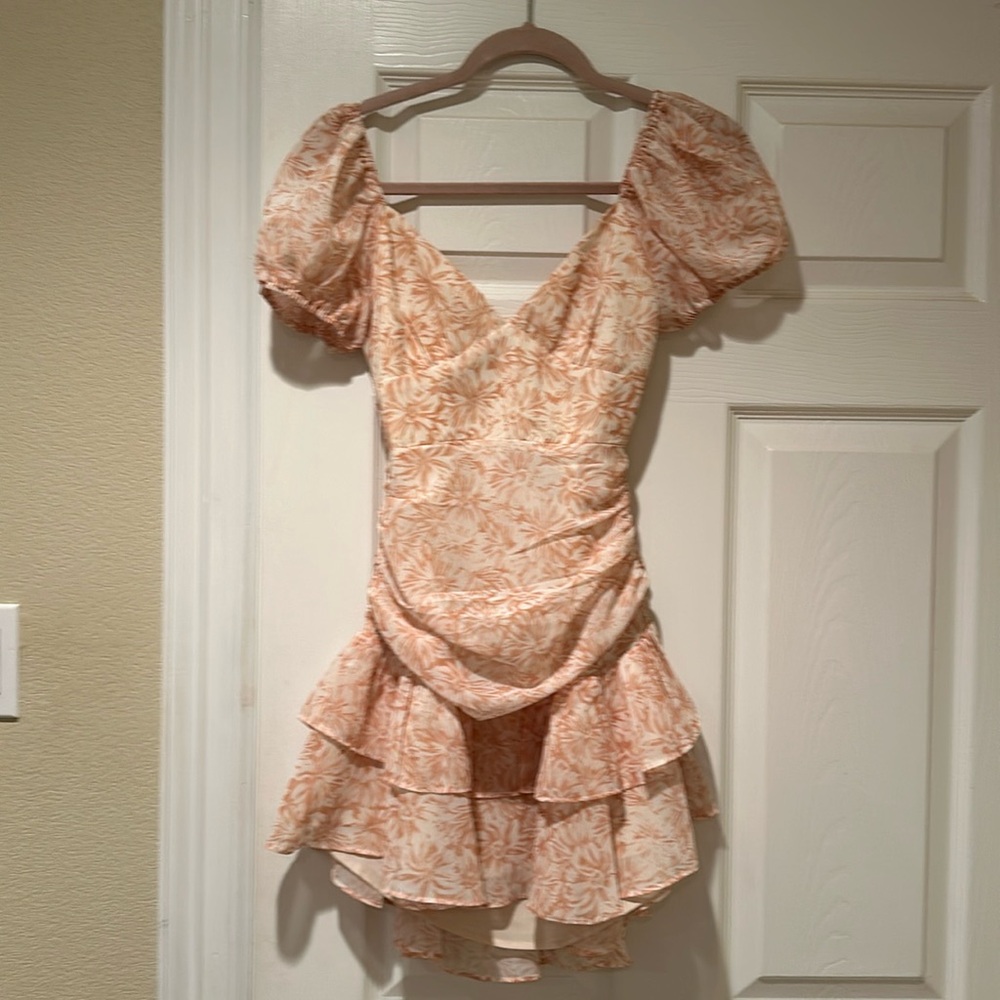 Orange floral dress